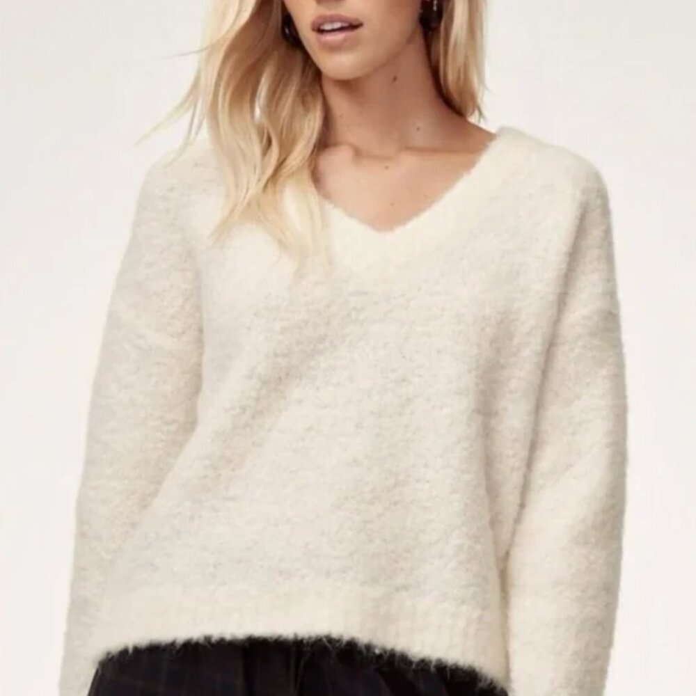 Wilfred Marseille Cream Alpaca Blend Long Sleeve Sweater Size Small